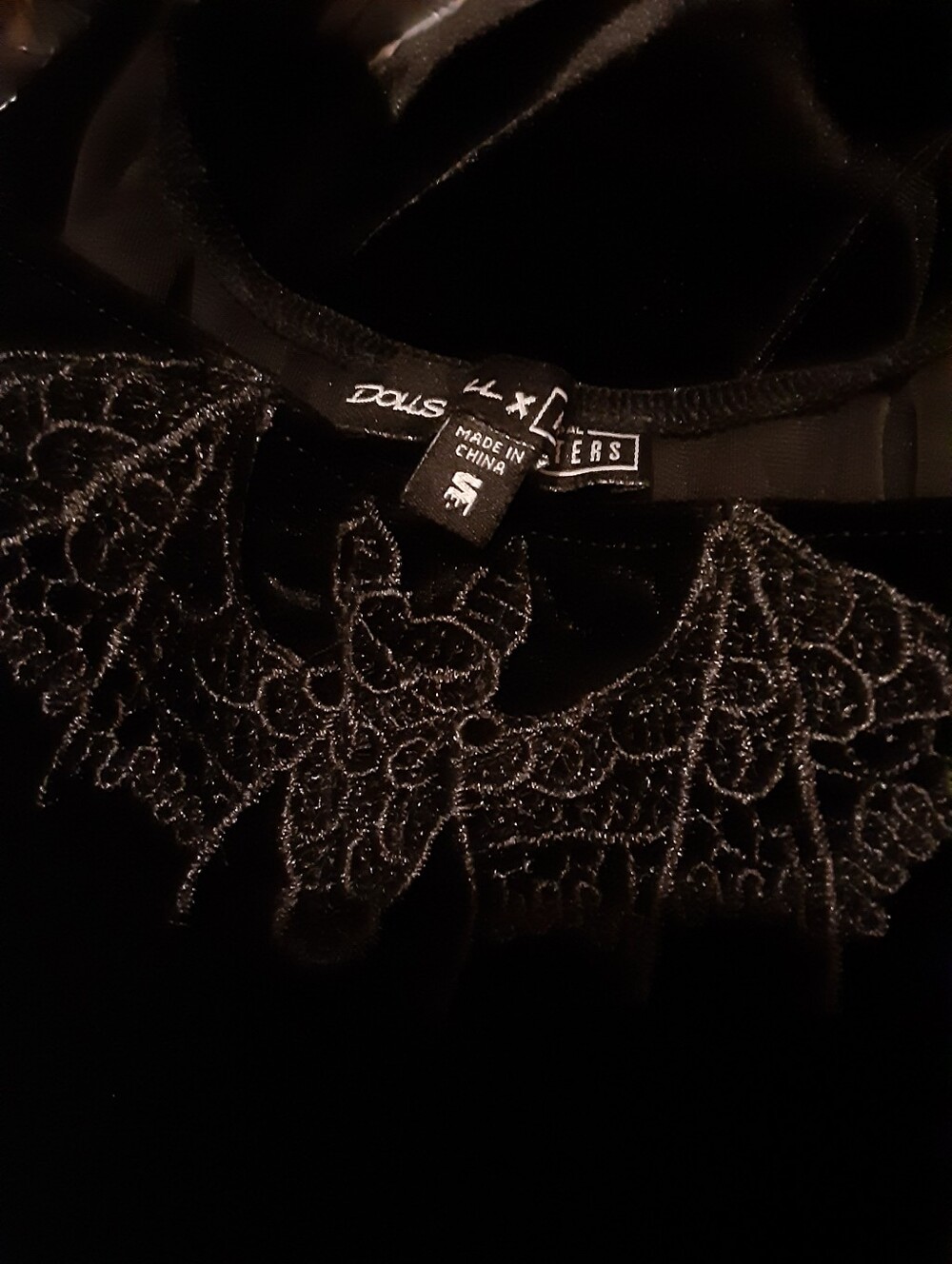 Black All Bats Are Off Velvet Dress - Picture 2 of 6